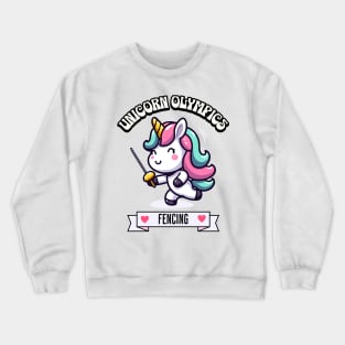 Fencing Unicorn Olympics🤺🦄 - En Garde for Cuteness! Crewneck Sweatshirt